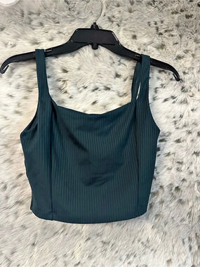 Vuori Inversion Rib Support Tank Top small 793 deep teal green